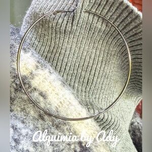 Gunmetal steel extra large hoop earrings